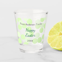 Copo De Shot Happy Easter gray green polka dots family name