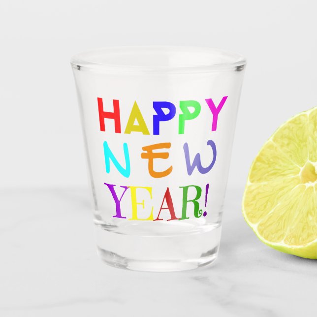 Copo De Shot Happy New Year 1.5 oz Shot Glass (Frente)