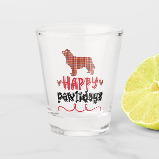 Copo De Shot Happy Pawlidays | Funny Word Pun (Frente)