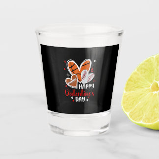 Copo De Shot Happy Valentine Baseball Football Basketball Heart