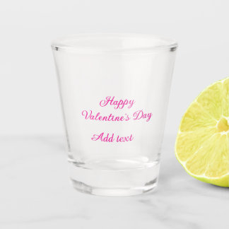 Copo De Shot Happy Valentine's day pink text name message