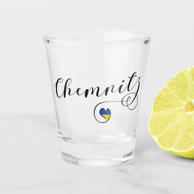 Copo De Shot Heart Chemnitz, I Love Chemnitz, Alemanha (Frente)