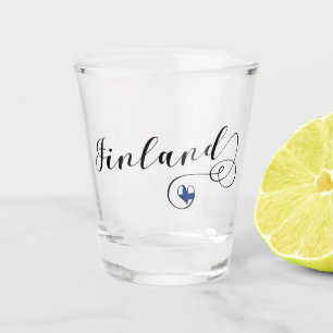 Copo De Shot Heart Finland Mug, Finn, Finlandês