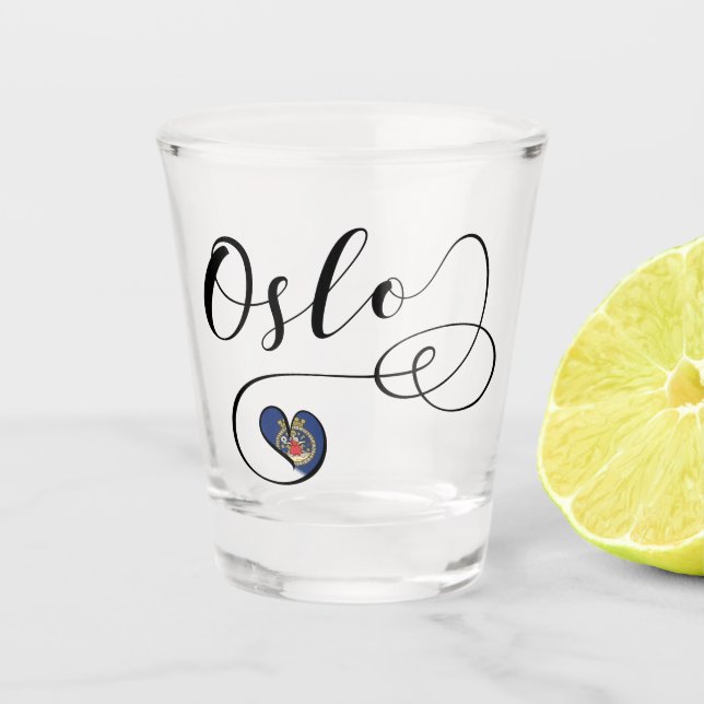 Copo De Shot Heart Oslo, Norueguês (Frente)
