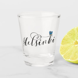 Copo De Shot Helsinki Flag In Heart, Finlândia