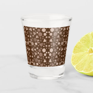 Copo De Shot Hexágono e Triângulo Rosa e Castanho em Padrão Cas