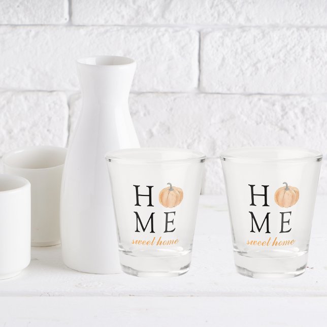 Copo De Shot Home Sweet Home | Abóbora Laranja | Fall Season (Criador carregado)