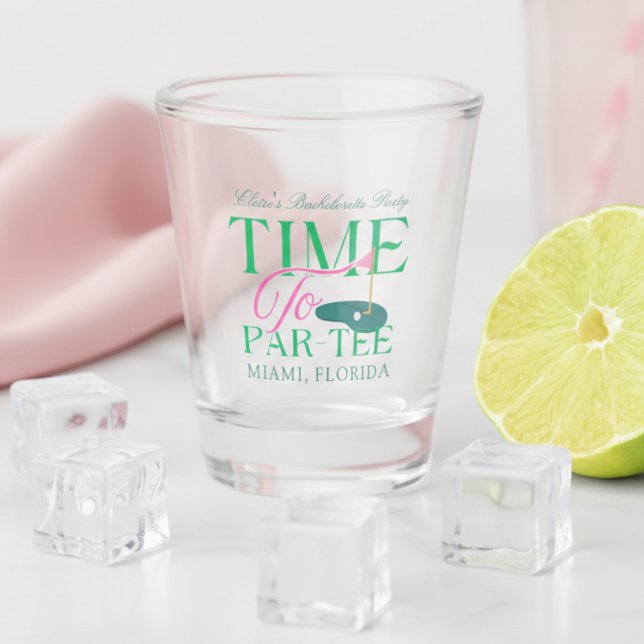 Copo De Shot Hora da Festa de Golf Solteira (Time to Par-Tee Golf Bachelorette Shot Glass)