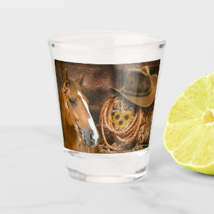 Copo De Shot Hormona Ocidental Hat Lasso Girassóis
