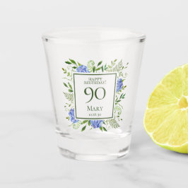 Copo De Shot Hortênsias Azuis para 90º Aniversário
