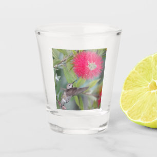 Copo De Shot Hummingbird com pincel de garrafa em flor