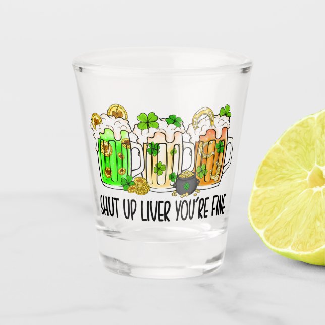 Copo De Shot Humor do Dia de São Patrício (Frente)