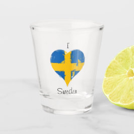 Copo De Shot I Heart Suecia Swedish Flag