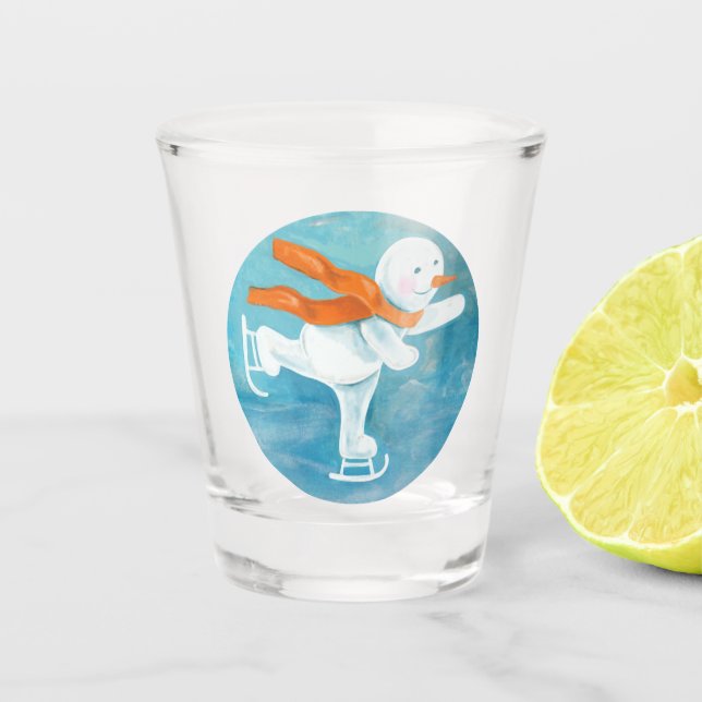 Copo De Shot Ice Skating Snowman (Frente)