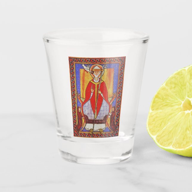 Copo De Shot Ícone medieval de São Gregório Magno (Frente)