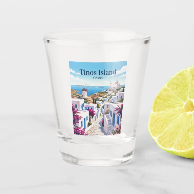 Copo De Shot Ilha Tinos Grécia (Frente)