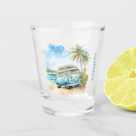 Copo De Shot Ilha Tropical Retro Blue Bus