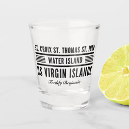 Copo De Shot Ilhas Virgens dos EUA USVI Caribe Personalizar