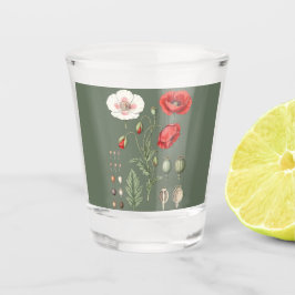 Copo De Shot Ilustração Botânica Arte Floral.