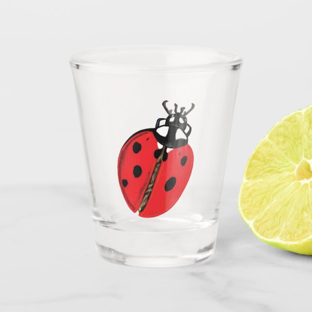 Copo De Shot Ilustração de Besouro Senhora (Frente)