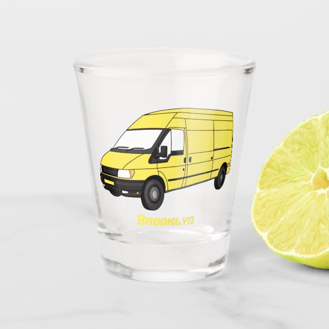 Copo De Shot Ilustração de carrinha de entrega (Frente)