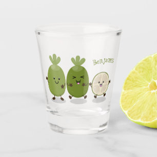 Copo De Shot Ilustração de desenho animado com abacaxi guava fe