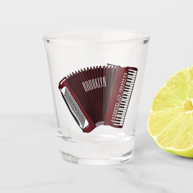 Copo De Shot Ilustração de desenho animado de Accordion (Frente)