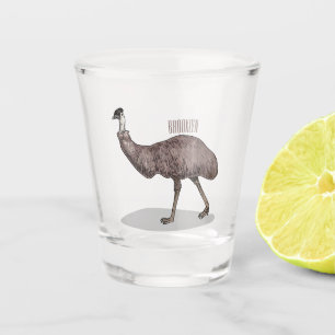 Copo De Shot Ilustração de desenho animado de aves da Emu
