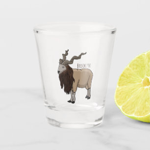 Copo De Shot Ilustração de desenho animado de cabra Markhor
