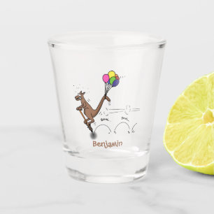 Copo De Shot Ilustração de desenho animado de canguru humor aus