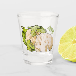 Copo De Shot Ilustração de desenho animado de couve-flor