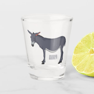 Copo De Shot Ilustração de desenho animado de Donkey