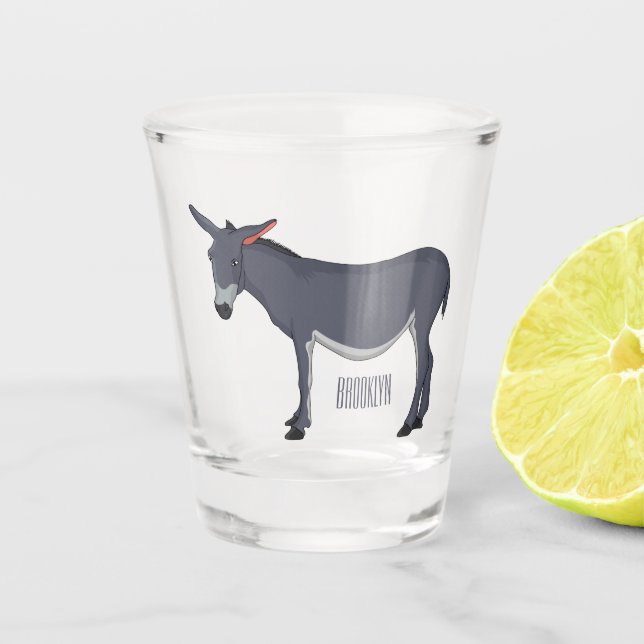 Copo De Shot Ilustração de desenho animado de Donkey (Frente)