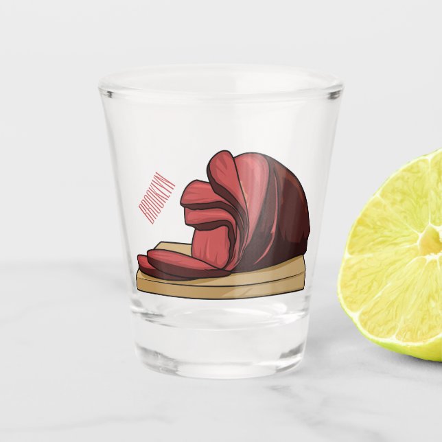 Copo De Shot Ilustração de desenho animado de Ham (Frente)