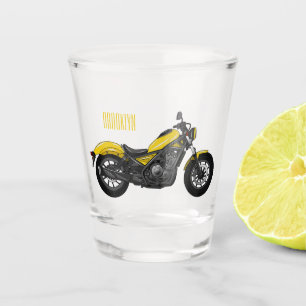 Copo De Shot Ilustração de desenho animado de motociclo cruzado