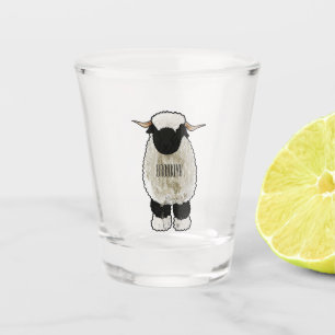 Copo De Shot Ilustração de desenho animado de ovelha Valais Bla