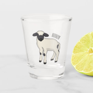 Copo De Shot Ilustração de desenho animado de ovelha Valais Bla