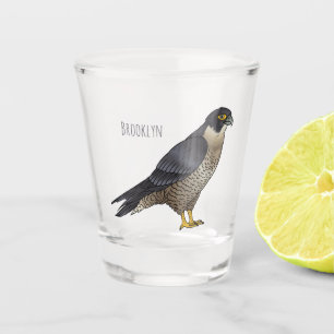 Copo De Shot Ilustração de desenho animado de pássaros falcões