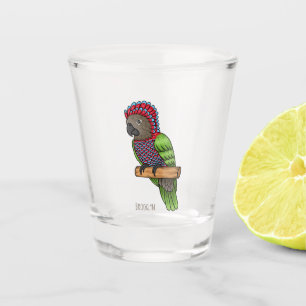 Copo De Shot Ilustração de desenho animado de pássaros-papagaio