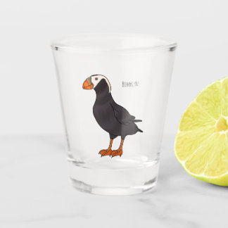 Copo De Shot Ilustração de desenho animado de pássaros puffin t