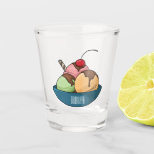 Copo De Shot ilustração de desenho animado de sorvete