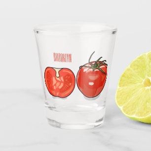 Copo De Shot Ilustração de desenho animado de tomate