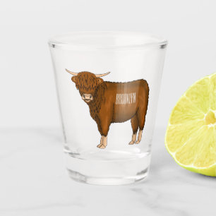 Copo De Shot Ilustração de desenho animado de vaca em terras al