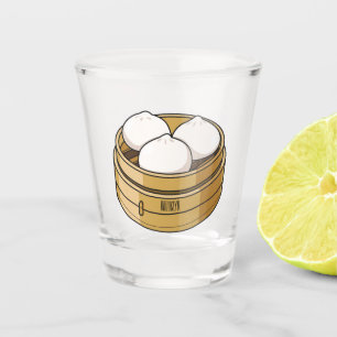 Copo De Shot Ilustração de desenho animado Dim sum