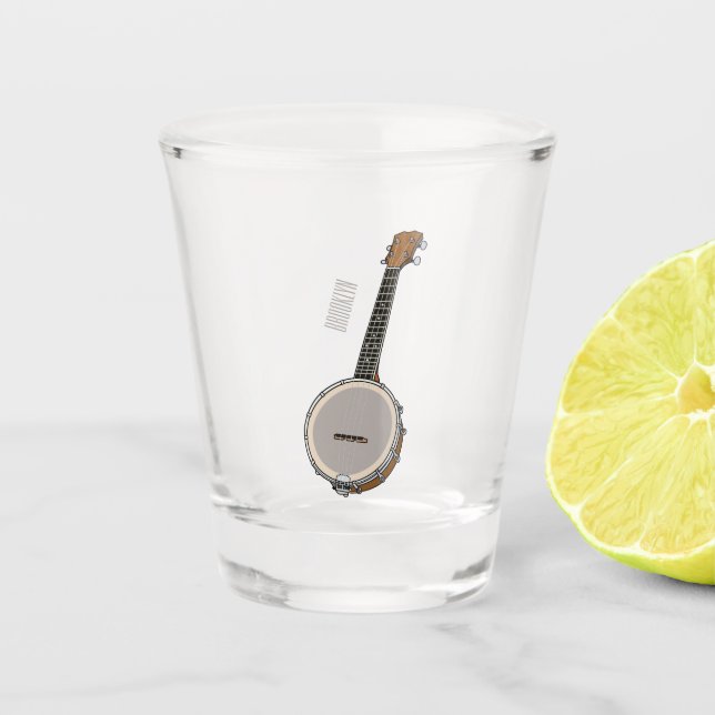 Copo De Shot Ilustração de desenho animado do Banjo (Frente)