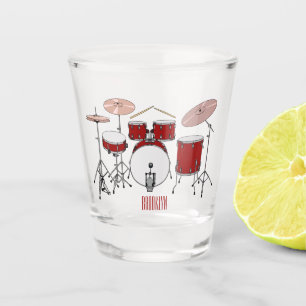 Copo De Shot Ilustração de desenho animado do kit de tambor