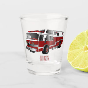 Copo De Shot Ilustração de desenho animado do motor de incêndio