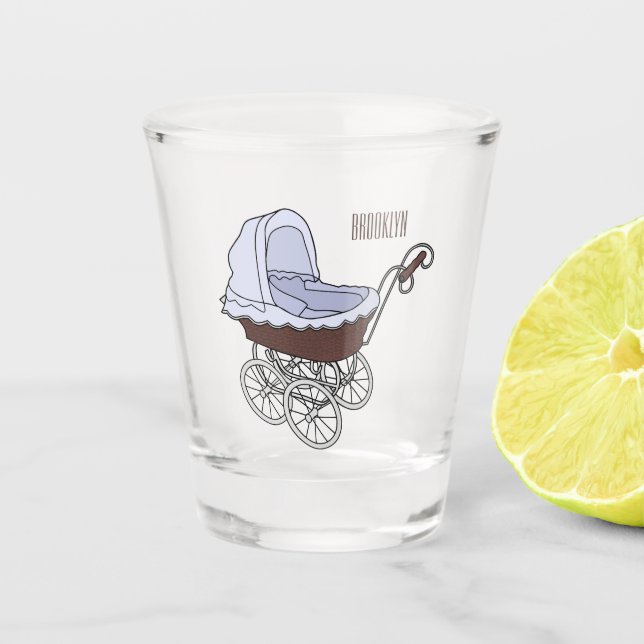 Copo De Shot Ilustração de desenho animado do stroller (Frente)