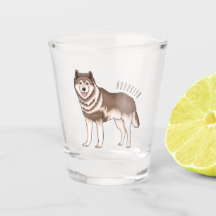 Copo De Shot Ilustração de desenho animado siberiano husky