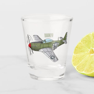 Copo De Shot Ilustração de desenho de avião militar
